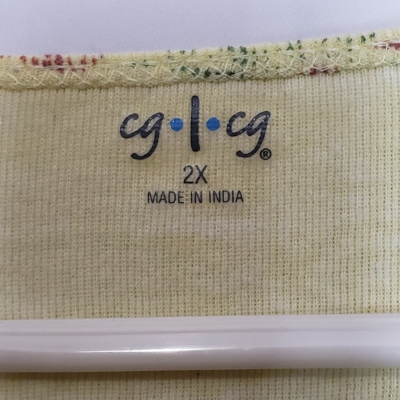 *SOLD*  CG CG Embellished Garden 3/4 Sleeve Top 2X - Picture 3 of 8